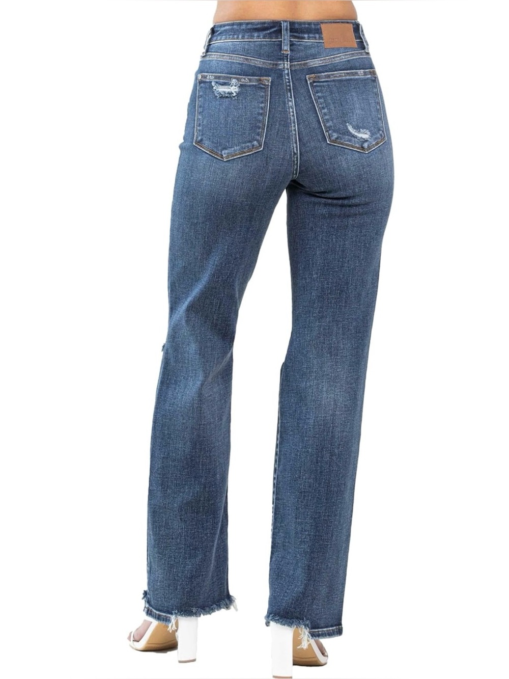Judy Blue Women's High-Rise 90's Straight Leg Ripped Jeans Size 15/32 NWT - Picture 4 of 16